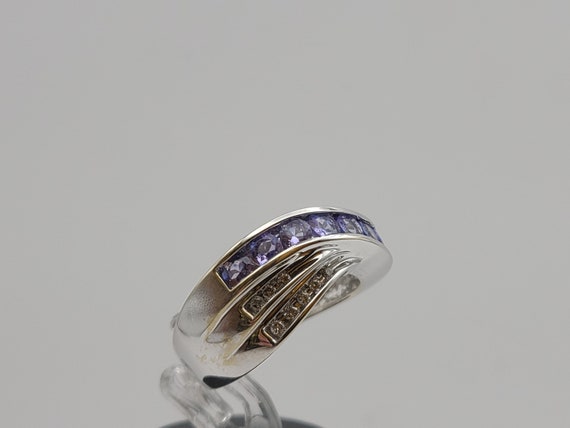 Tanzanite and Diamond Ring in 14kt White Gold, Ta… - image 7