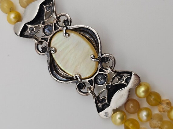 Mother of Pearl Doublet Bracelet in 925 Silver, D… - image 7