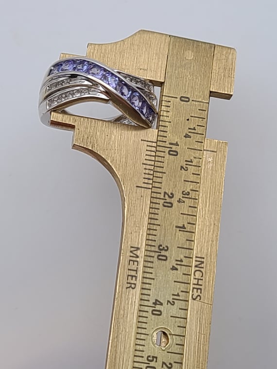 Tanzanite and Diamond Ring in 14kt White Gold, Ta… - image 5