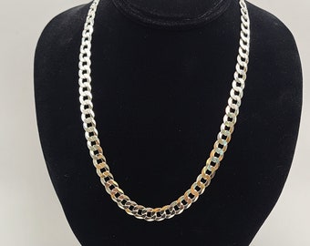 Curb Link Chain, 925 Silver Chain, Specialty Chain Necklace, 16-inch Silver Chain, 925 Silver Necklace, Vintage Curb Link Chain, 7mm, w#3360