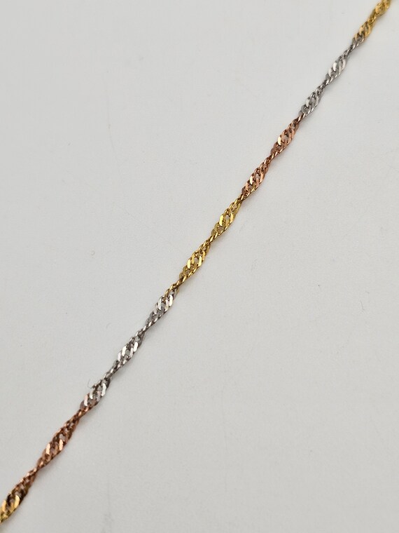 Twisted Herringbone Bracelet in 14kt Yellow, Rose… - image 6