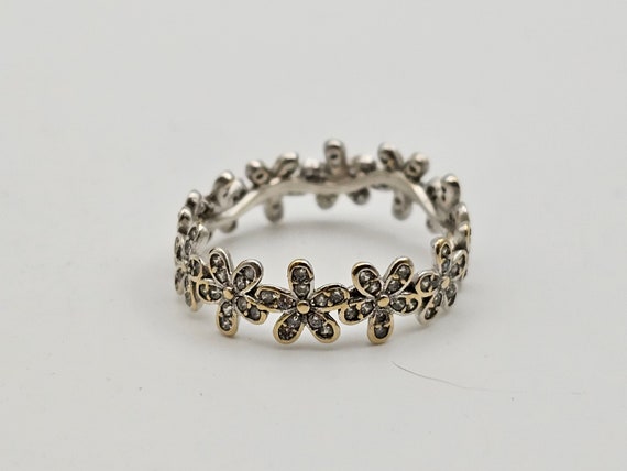Pandora Sparkling Cubic Zirconia Daisy Eternity Ring 925 Silver Flower Motif Designer Pandora April Birthstone Size 6 Item W1967 Etsy