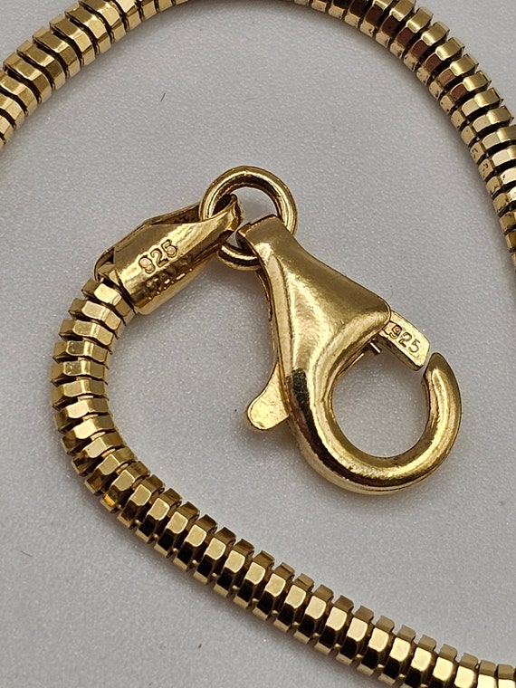 Snake Chain Necklace in 925 Silver Gold Vermeil, … - image 3