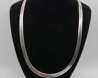 Vintage Sterling Silver 30" Herringbone Chain - Estate Jewelry