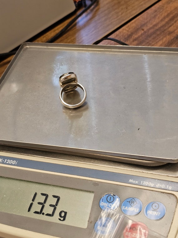 Vintage Geometric Labradorite Ring: 925 Sterling … - image 8