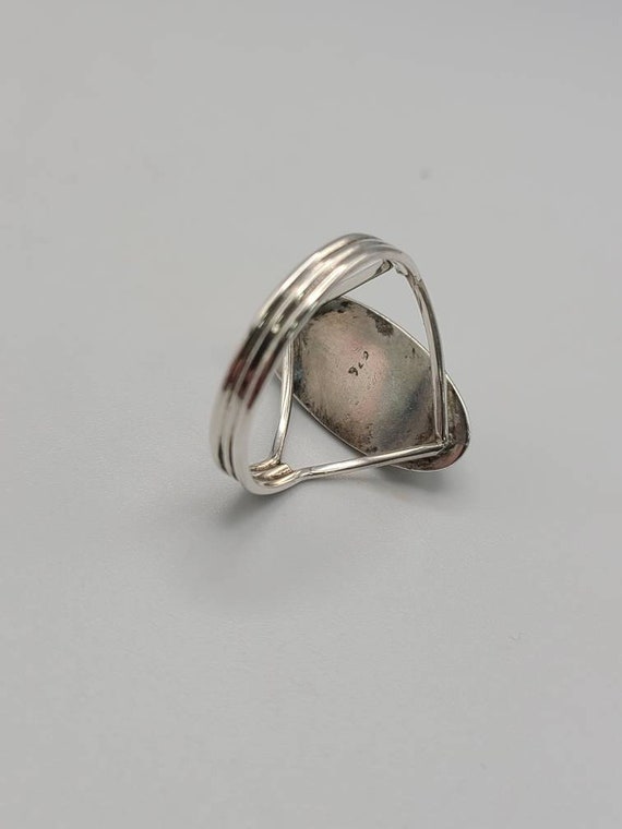 Oval Cut Larimar Ring in 925 Silver, Vintage Esta… - image 4