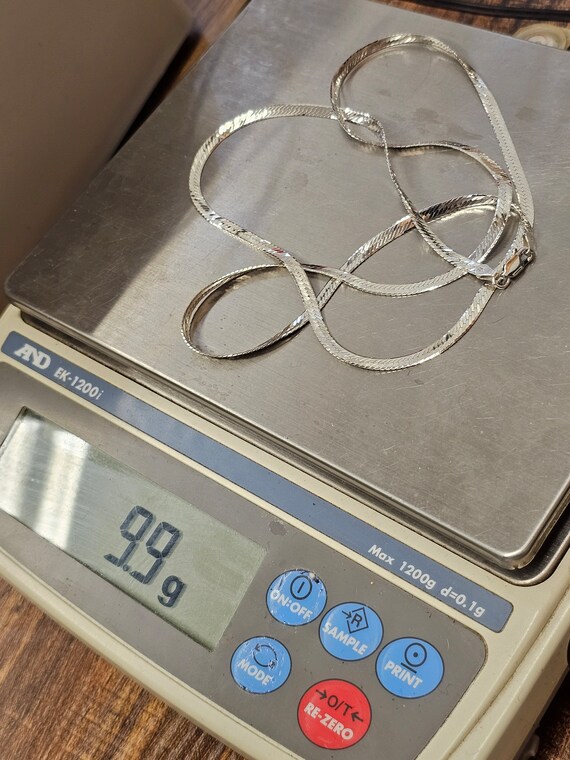Herringbone Chain, 925 Silver, Retro Necklace, Vi… - image 6