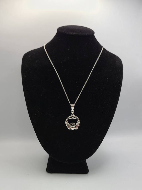 Claddagh Necklace, 925 Silver Celtic Claddagh Neck