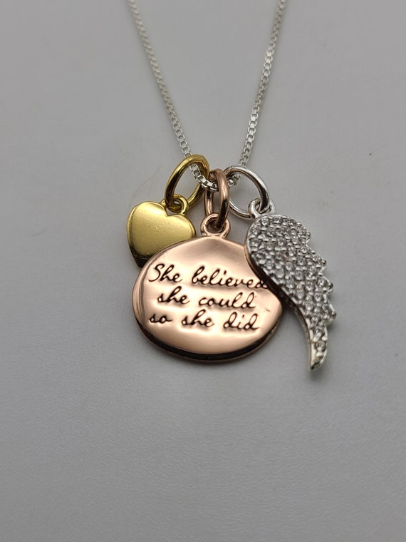 She Believed She Could So She Did Necklace, 925 S… - image 2