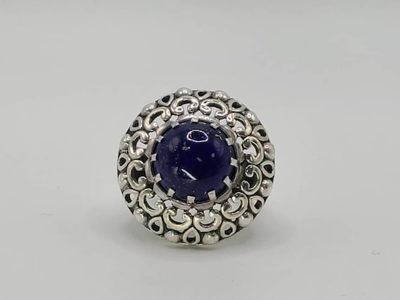 Lapis Lazuli Ring, 925 Silver Lapis Ring, Ornate … - image 5