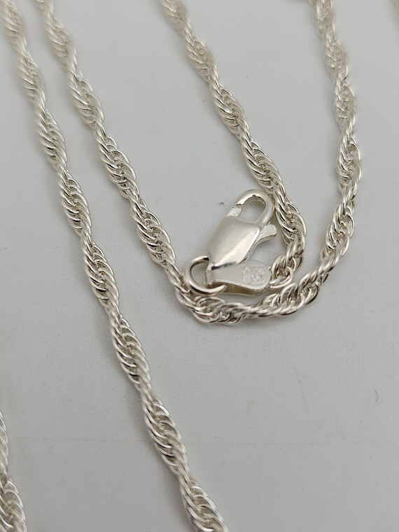 Twisted Rope Necklace, 925 Silver, 52-Inch Chain,… - image 6