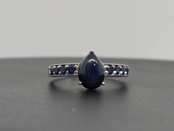 Synthetic Sapphire and Genuine Sapphires Ring in … - image 2