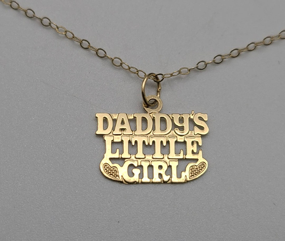 Buy Vintage 14 Yellow Gold Daddy's Little Girl Charm Necklace Online in  India