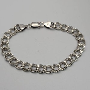 925 Silver Curb Link Bracelet, Fancy Link Bracelet, Vintage Bracelet, Silver Bracelet, Item w#2793