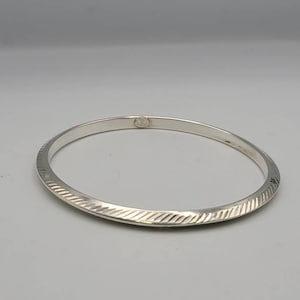 Diamond Cut Bangle Bracelet, 925 Silver Bangle Bracelet, Vintage Handmade Turkish Bangle Bracelet Item w#2796