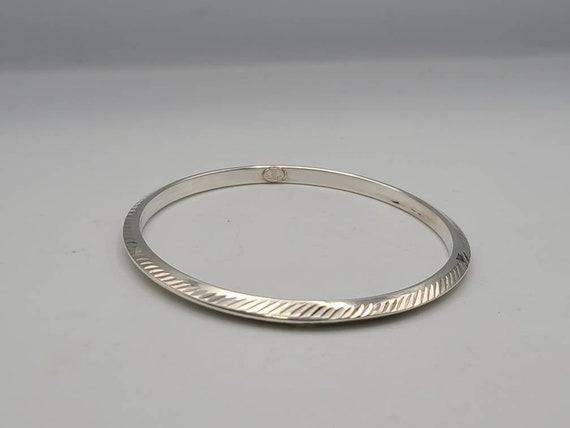 Diamond Cut Bangle Bracelet, 925 Silver Bangle Bracelet