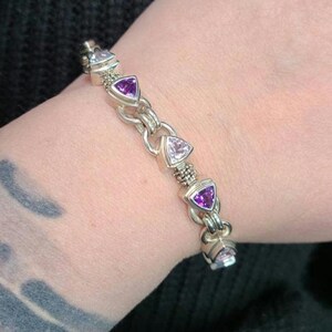 Vintage Cubic Zirconia Infinity Loop Tennis Bracelet - 925  display picture 3