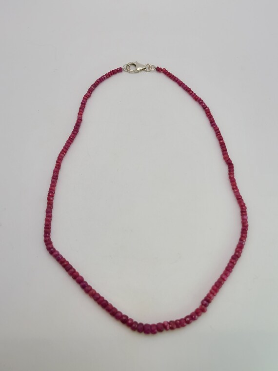 Vintage Ruby Necklace: 925 Sterling Silver - 0.75… - image 8