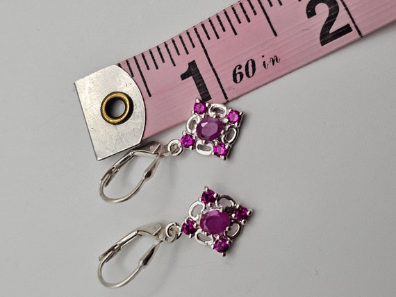 Vintage 925 Silver Synthetic Ruby and Fractured F… - image 7