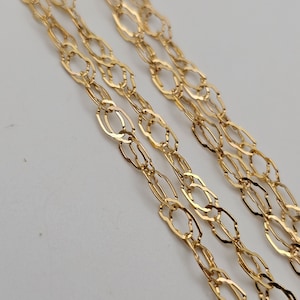 Vintage Fancy Link Chain Necklace 14k Yellow Gold 28&quot; Specialty Link Chain, Estate Jewelry, w#3375