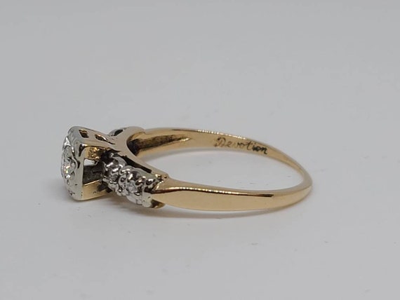 Vintage Diamond Engagement Ring in 14kt Yellow an… - image 5