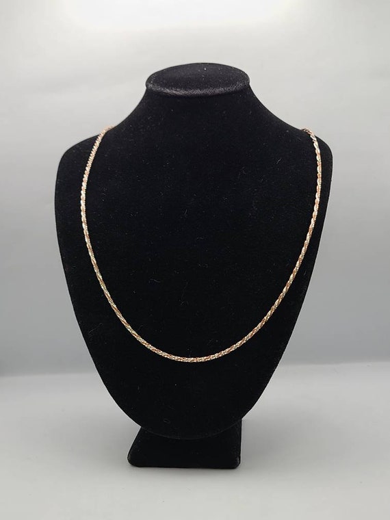 Silver and Rose Gold Vermeil Twisted Rope Chain, 9