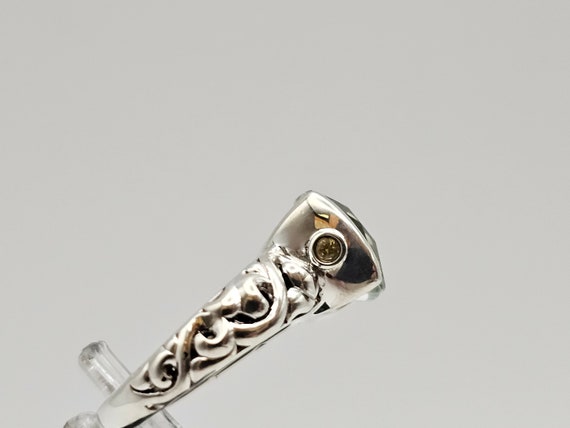 Fancy Cut Green Amethyst Ring in 925 Silver, 3.90… - image 5
