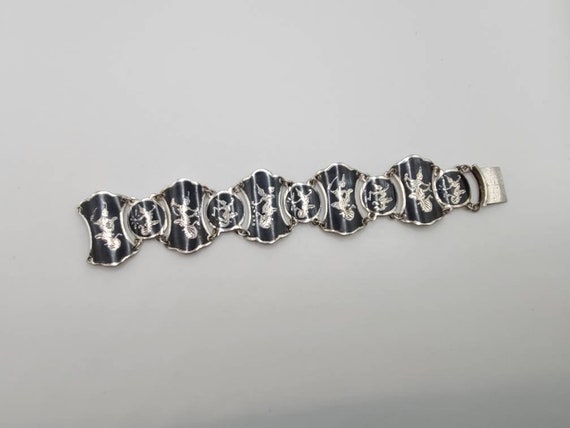 Siam Temple Dancer Bracelet, Sterling Silver Enam… - image 3