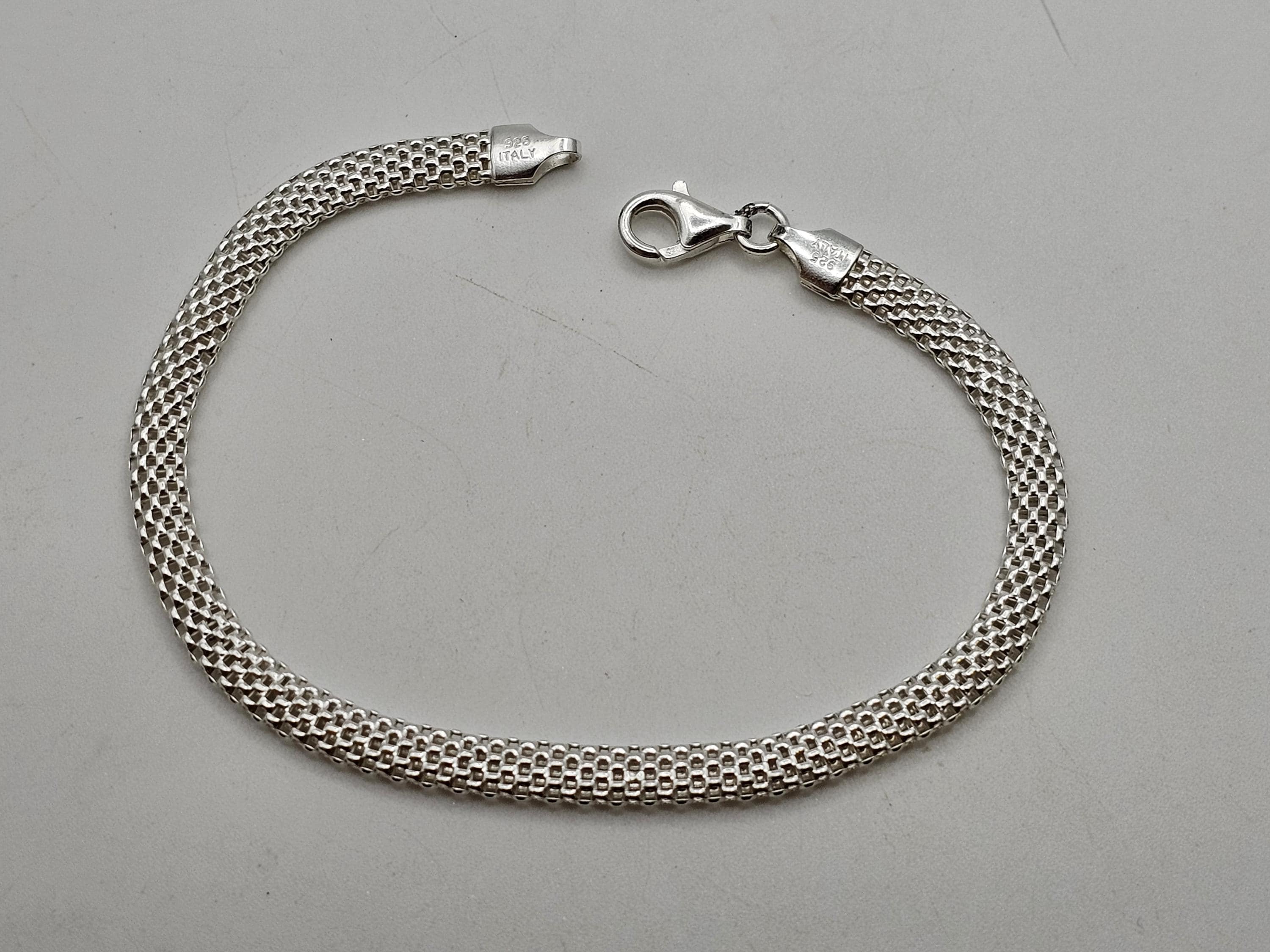 ヴィンテージ イタリアン 925 スターリングシルバー メッシュリンク