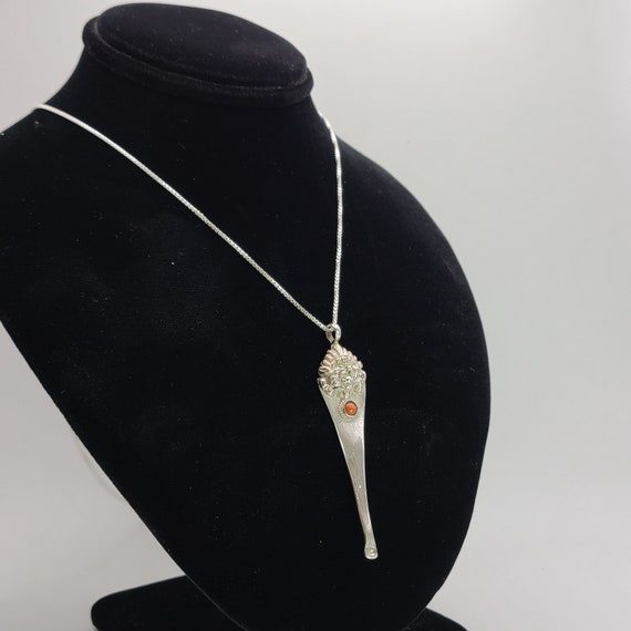 Coral Dragon Spoon Necklace, 925 Silver Necklace,… - image 4
