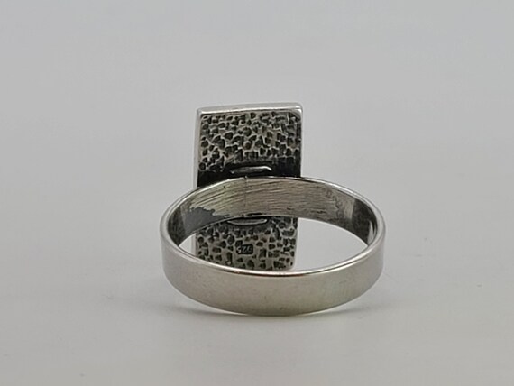 Vintage Geometric Chrysocolla Ring: 925 Sterling … - image 8