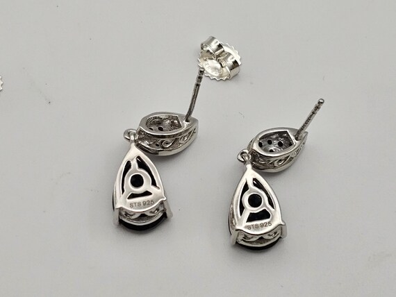 Vintage 925 Silver Pear Cut Spinel and Synthetic … - image 6