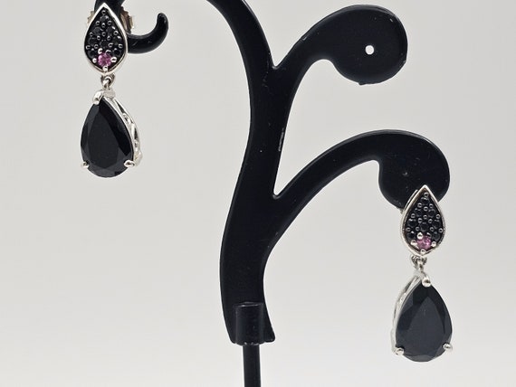 Vintage 925 Silver Pear Cut Spinel and Synthetic … - image 1