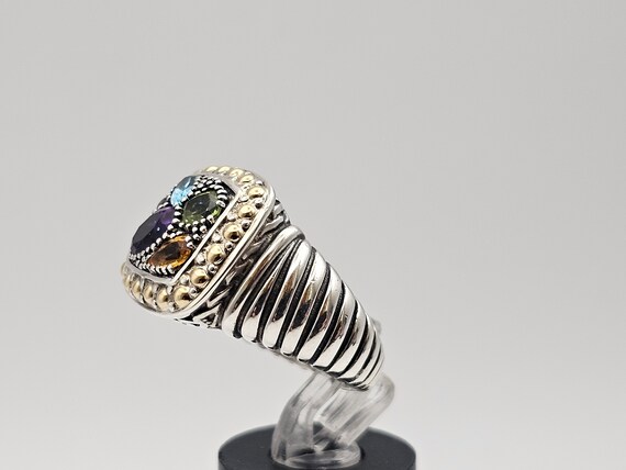 Multi-Gem Ring in 925 Silver, 18k, Designer Effy,… - image 6