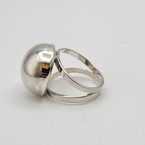 Vintage Modernist Domed Ring 925 Sterling Silver, Estate Jewelry, Size 8, w#2390