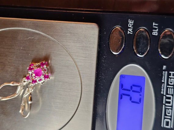 Vintage 925 Silver Synthetic Ruby and Fractured F… - image 9