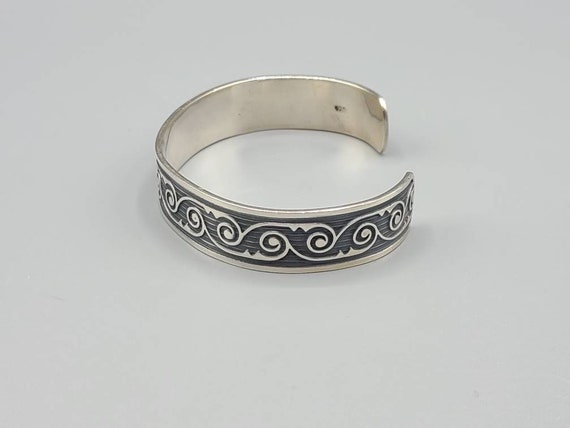 Ornate Cuff Bracelet in Sterling Silver, Vintage … - image 6