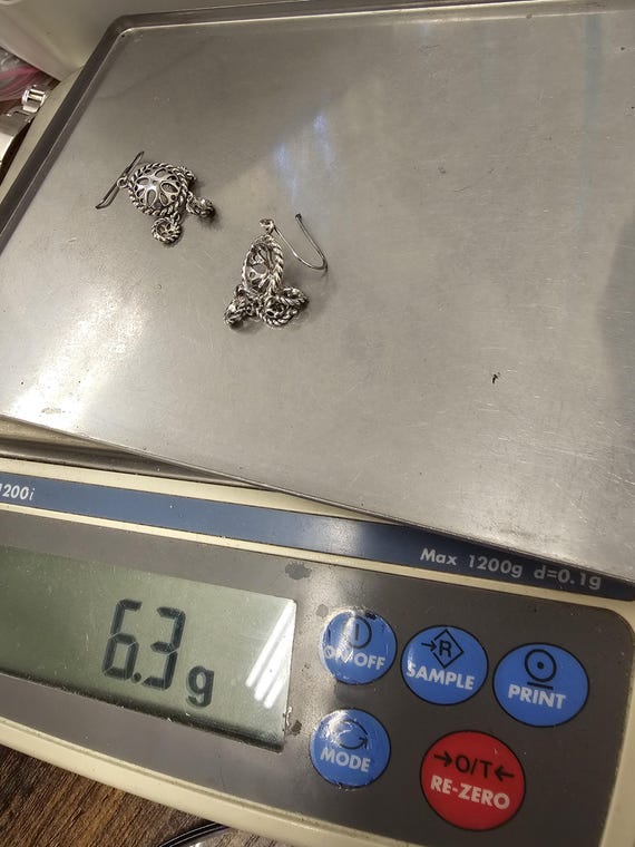 Vintage Openwork Geometric Dangle Earrings: 925 S… - image 9