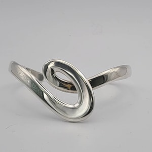925 Silver Modernist Cuff Bracelet, Vintage Estate Jewelry, W#2311