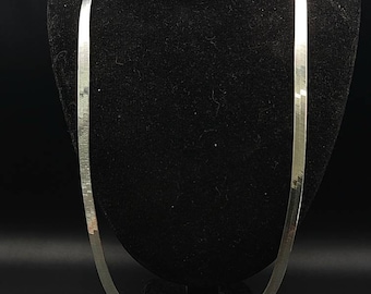 Vintage Sterling Silver Herringbone Necklace | Estate Jewelry