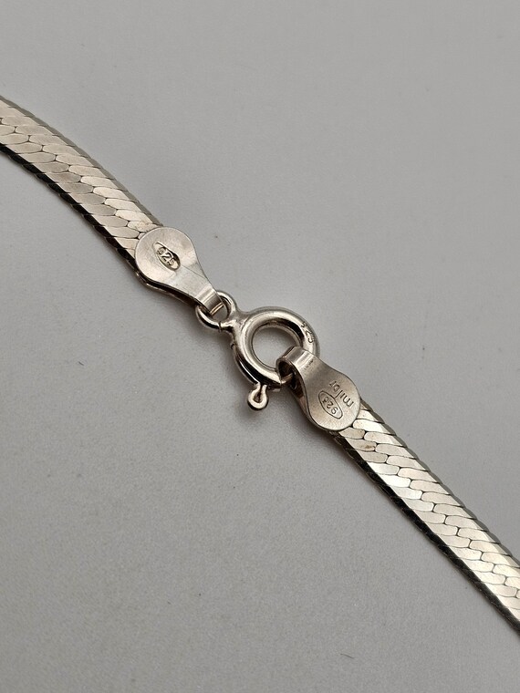 Herringbone Chain Necklace in 925 Silver, Retro N… - image 4