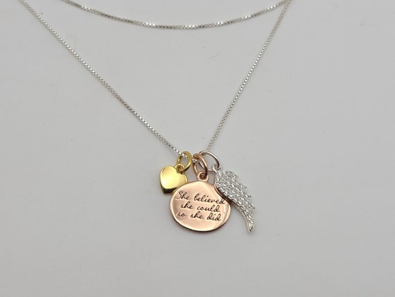 She Believed She Could So She Did Necklace, 925 S… - image 1