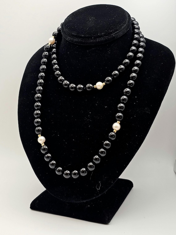 激安単価で Vintage 14k Yellow Gold Beaded Black Onyx Pearl Necklace その他