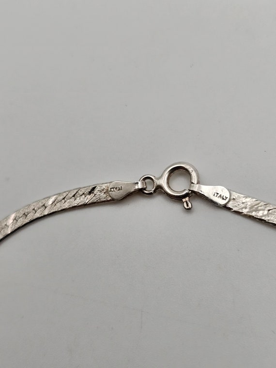 Herringbone Chain, 925 Silver, Retro Necklace, Vi… - image 6