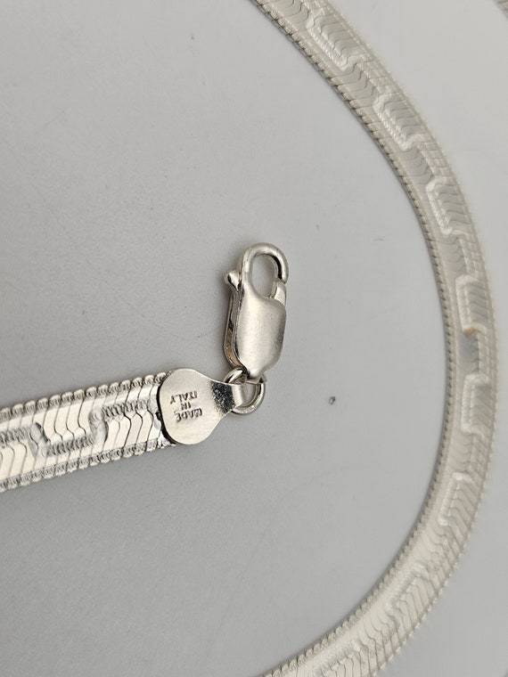 Vintage 925 Sterling Silver Herringbone Chain: Re… - image 4