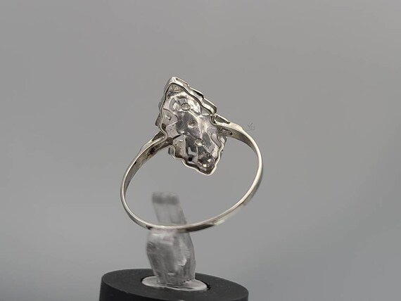 Art Deco Diamond Ring in 14k White Gold, .14ct. T… - image 5
