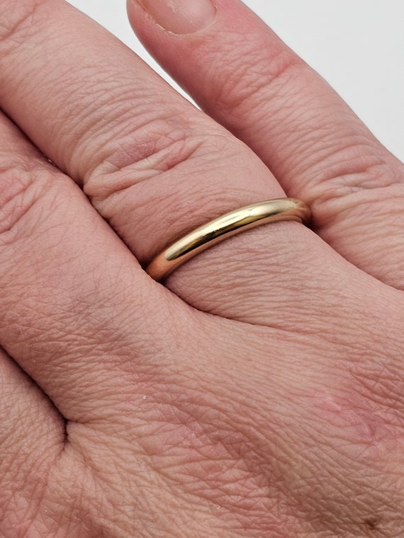 3mm Gold Wedding Band, 14k Gold, Stackable Ring, … - image 3