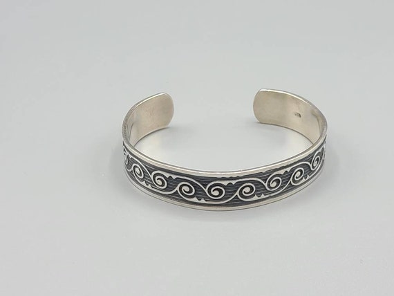 Ornate Cuff Bracelet in Sterling Silver, Vintage … - image 5