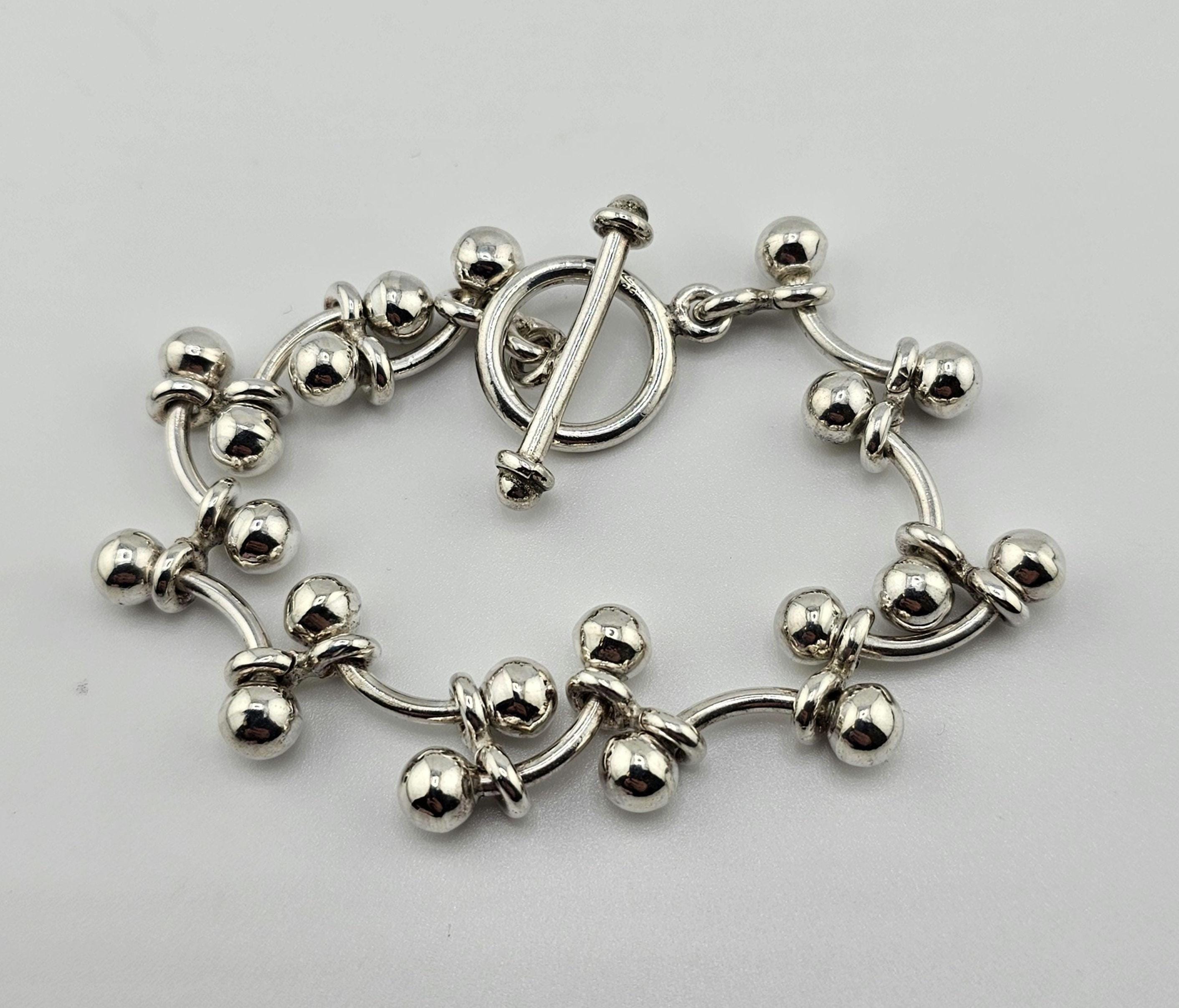 Taxco Mexico Sterling Silver DNA Link Peppercorn Cha Cha