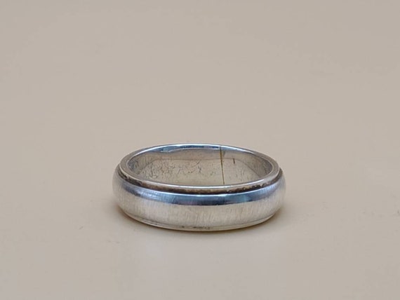 Brushed finish Silver Band, 925 Silver Textured B… - image 3